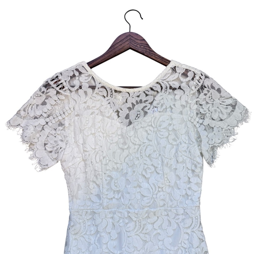 MSLG Elegant White Lace Midi Dress - Picture 5 of 15